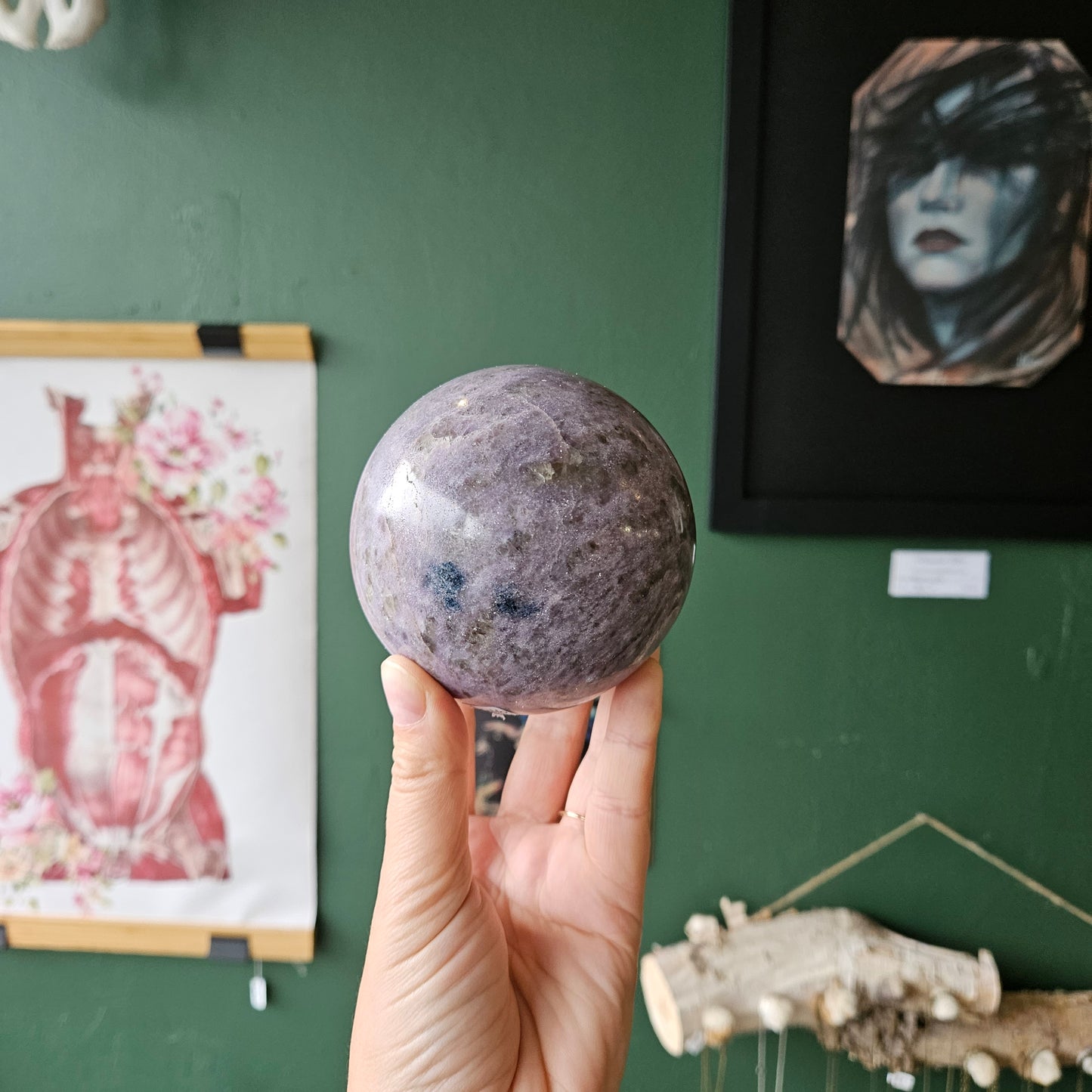 Lepidolite W/ Pink Tourmaline Spheres