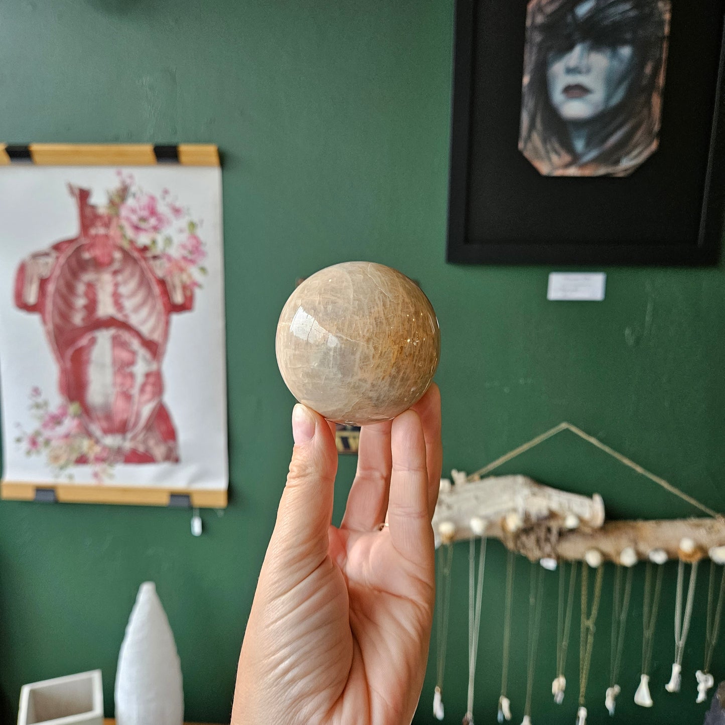 Peach Moonstone Sphere