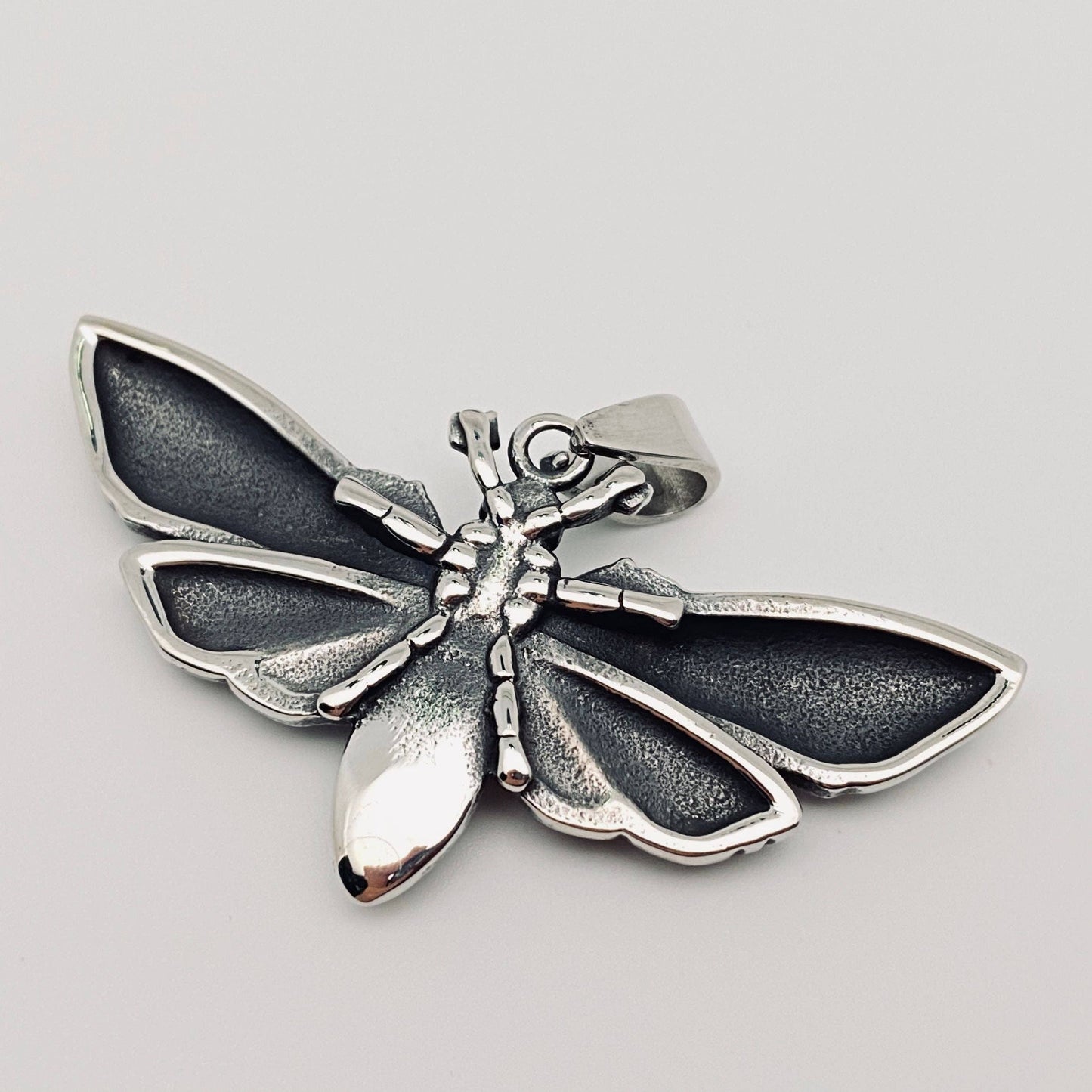 Moth Stainless Steel Pendant With Chain