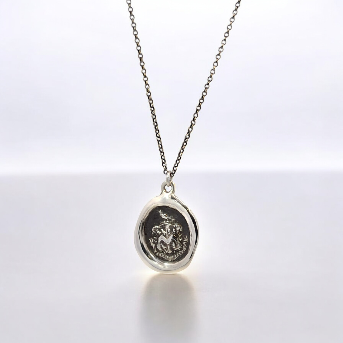 Consider the End - Silver Hawk and Martlet Wax Seal Pendant