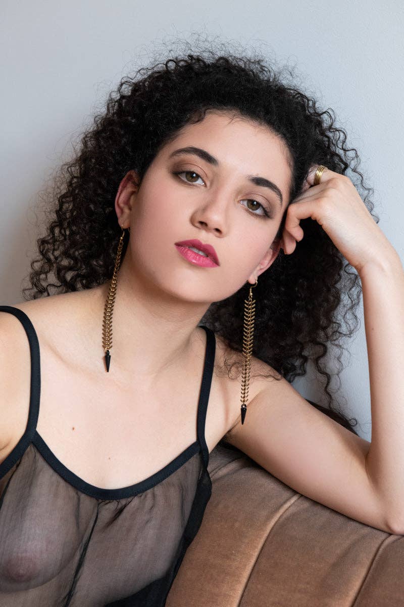 LUST Gold Fishbone Earrings