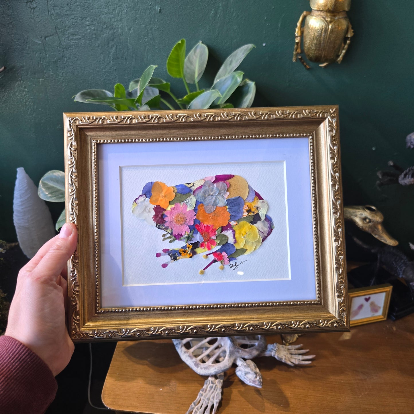 Floral Garden Art Frog