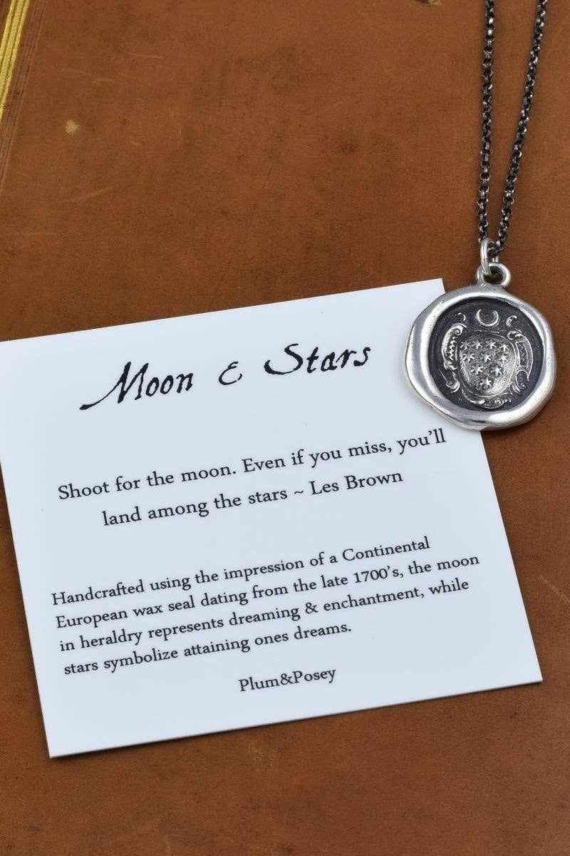 Shoot for the Moon - Moon and  Stars Necklace
