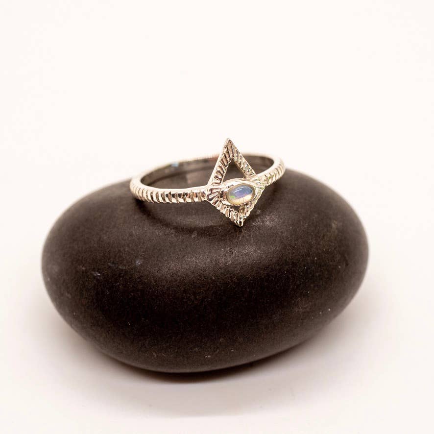 Sterling Silver Opal Starlight Ring