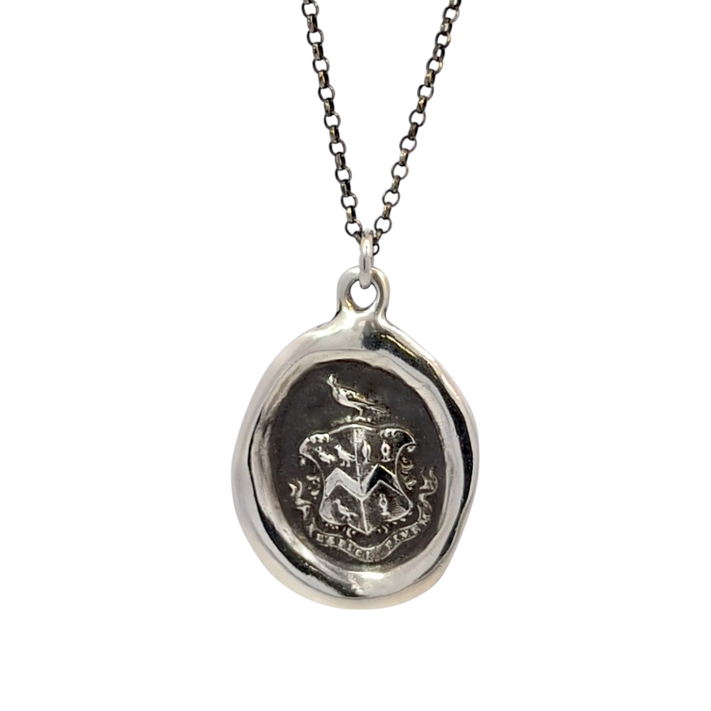 Consider the End - Silver Hawk and Martlet Wax Seal Pendant