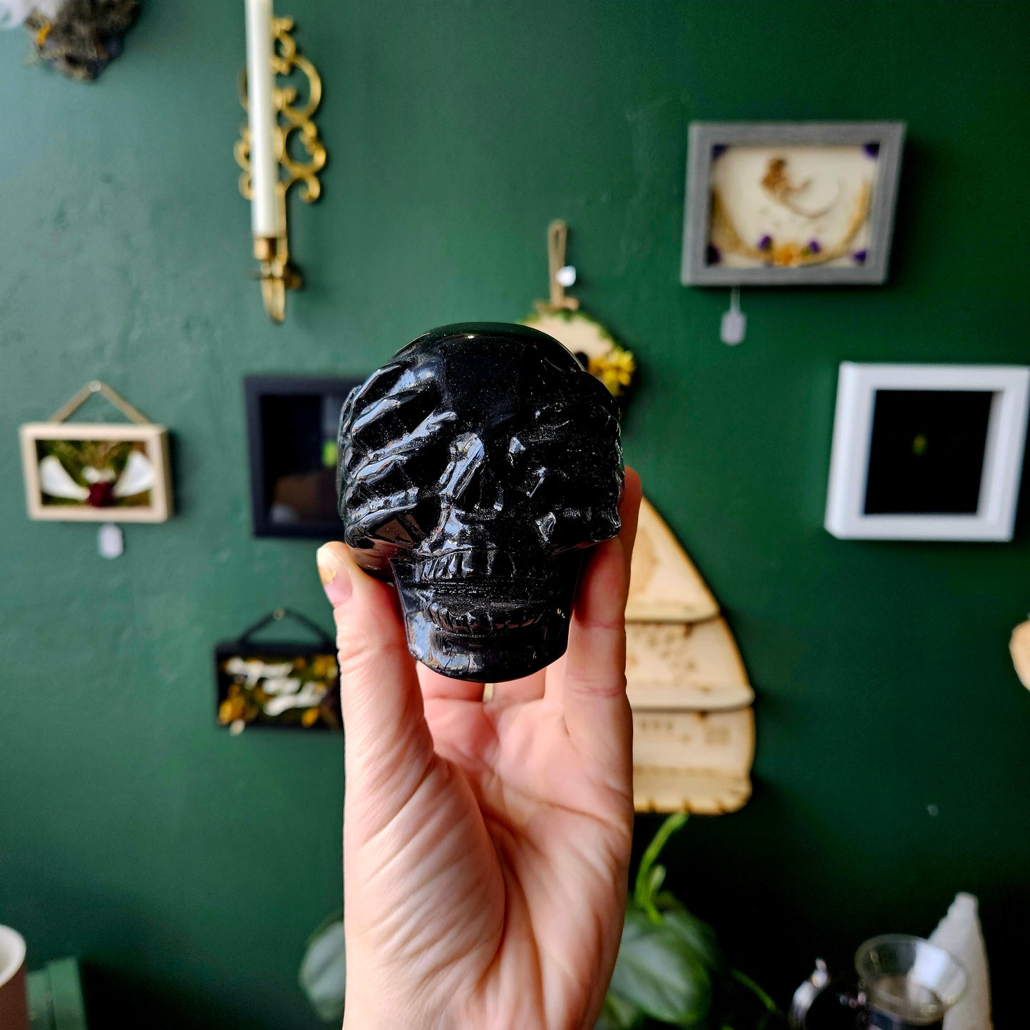 Black Obsidian See No Evil Skull
