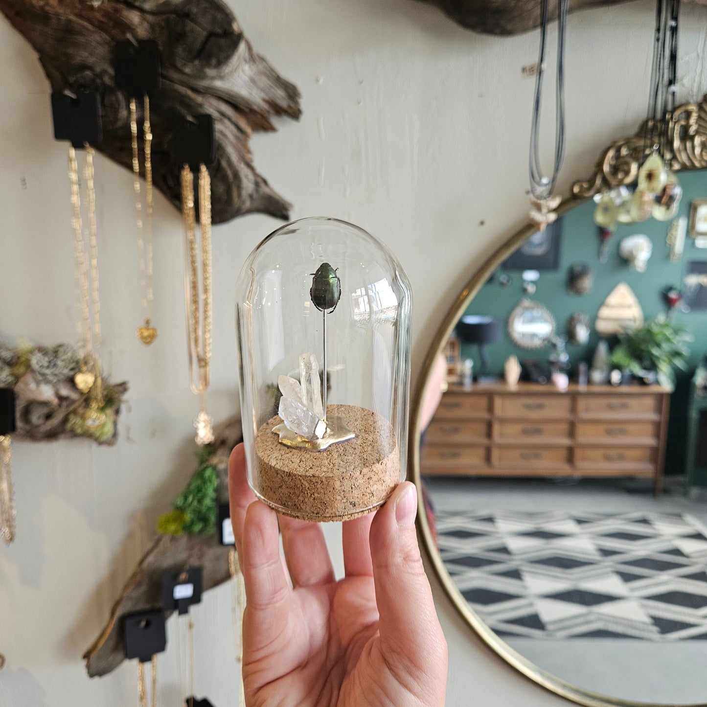 Jewel Beetle Dome With Clear Quartz