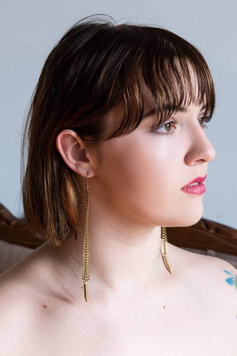LUST Gold Fishbone Earrings