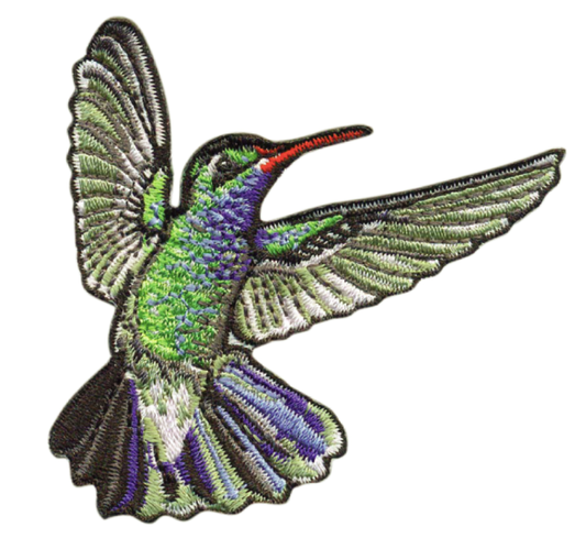 Hummingbird Blue Animal Patch - Iron-on