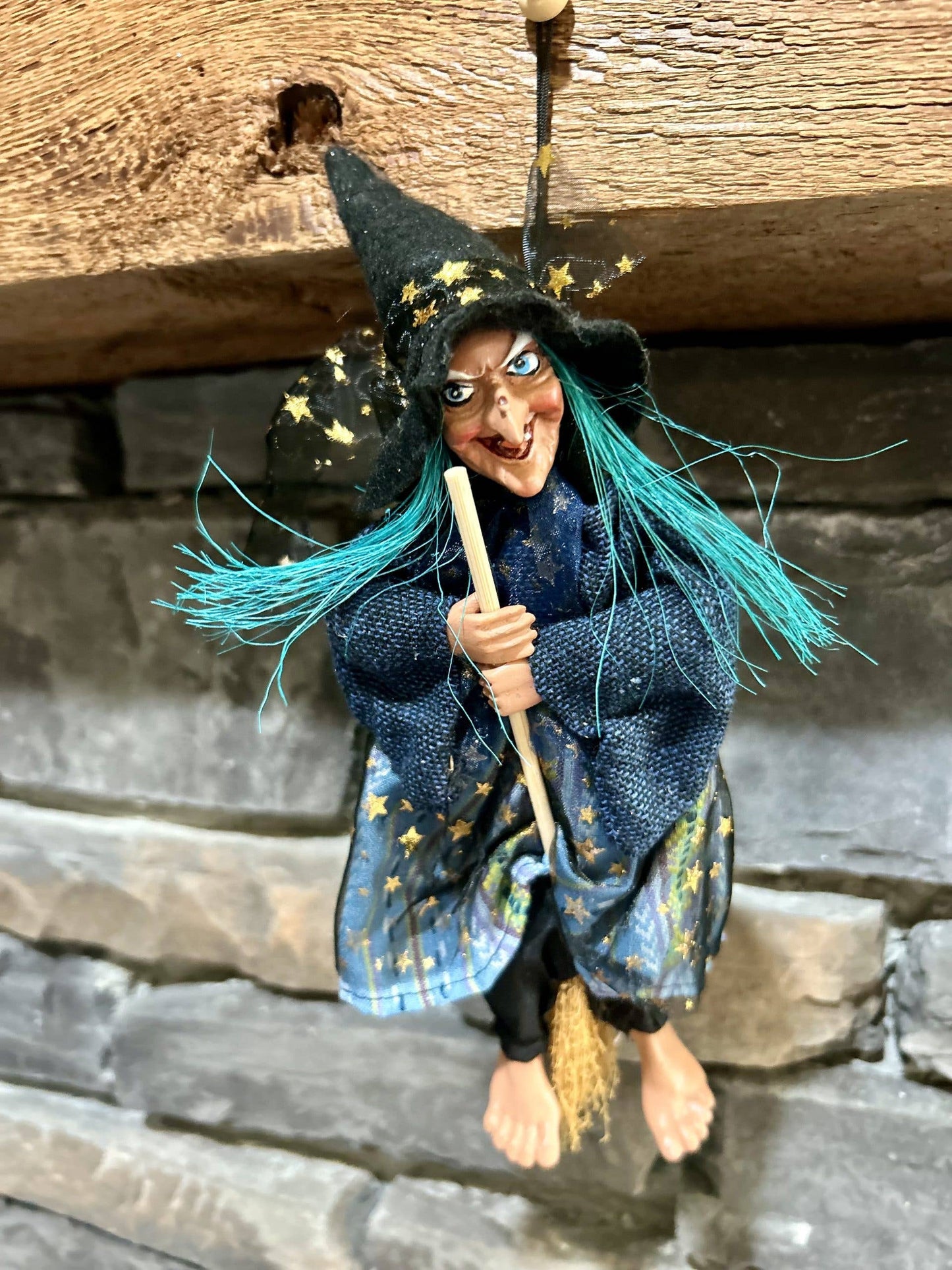 Decorative Kitchen Witch Dolores blue