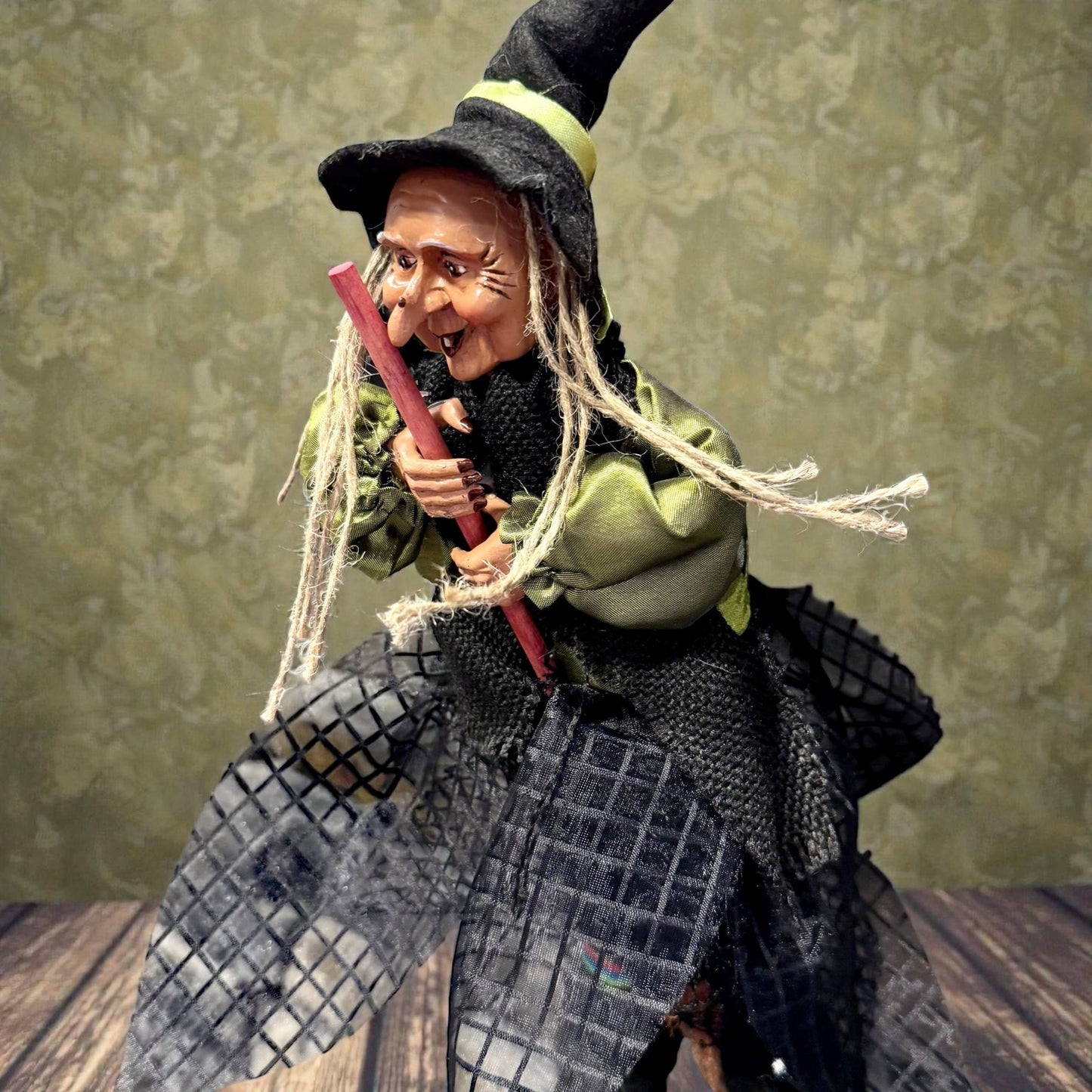 Decorative Kitchen Witch Trudy green