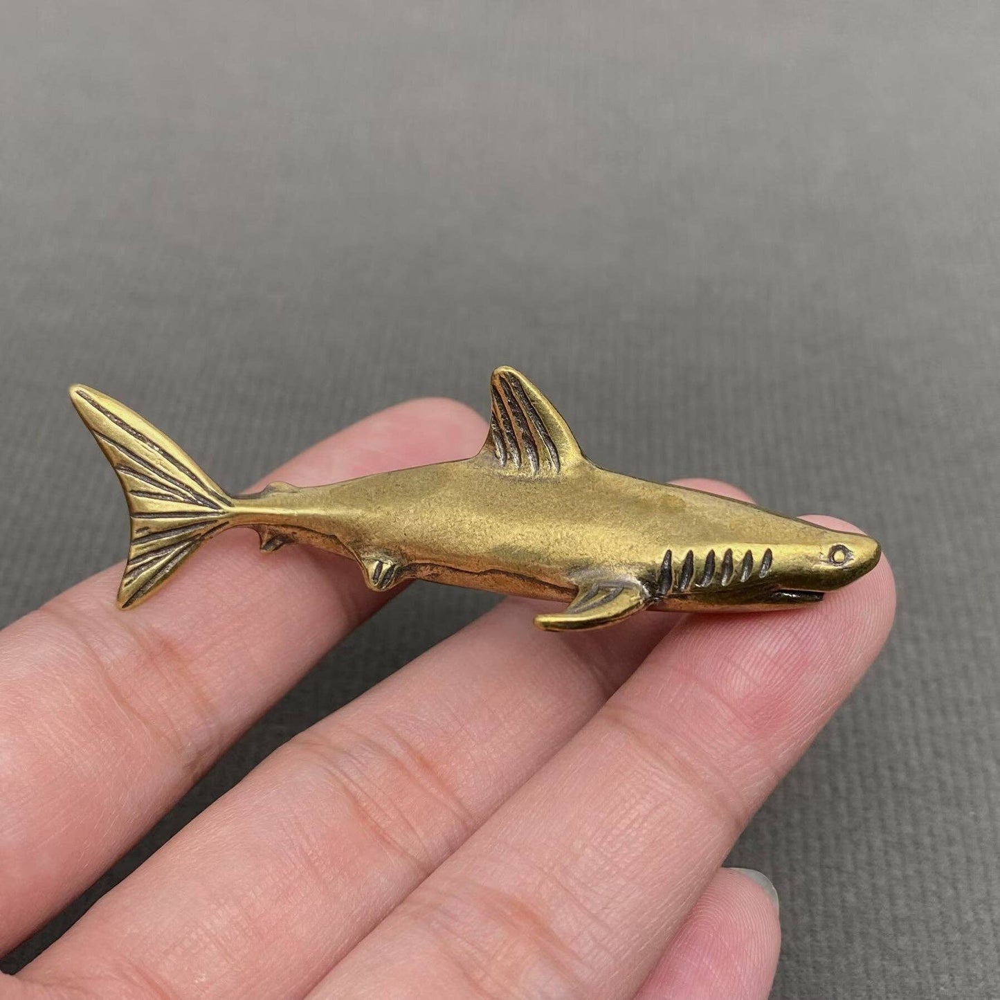 Brass Shark Crafts Decoration Desktop Ornaments