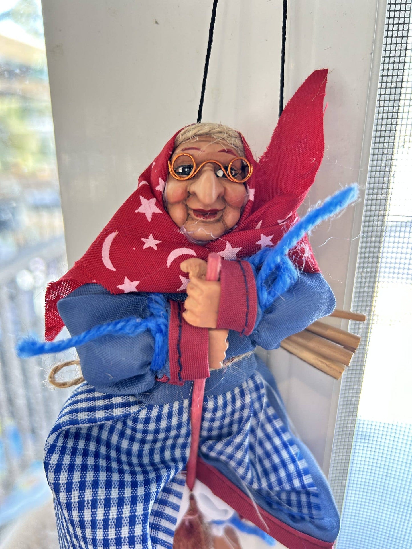 Decorative Kitchen Witch Opalina blue