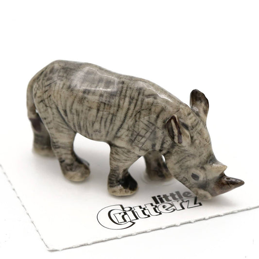 Zulu White Rhino Porcelain Miniature