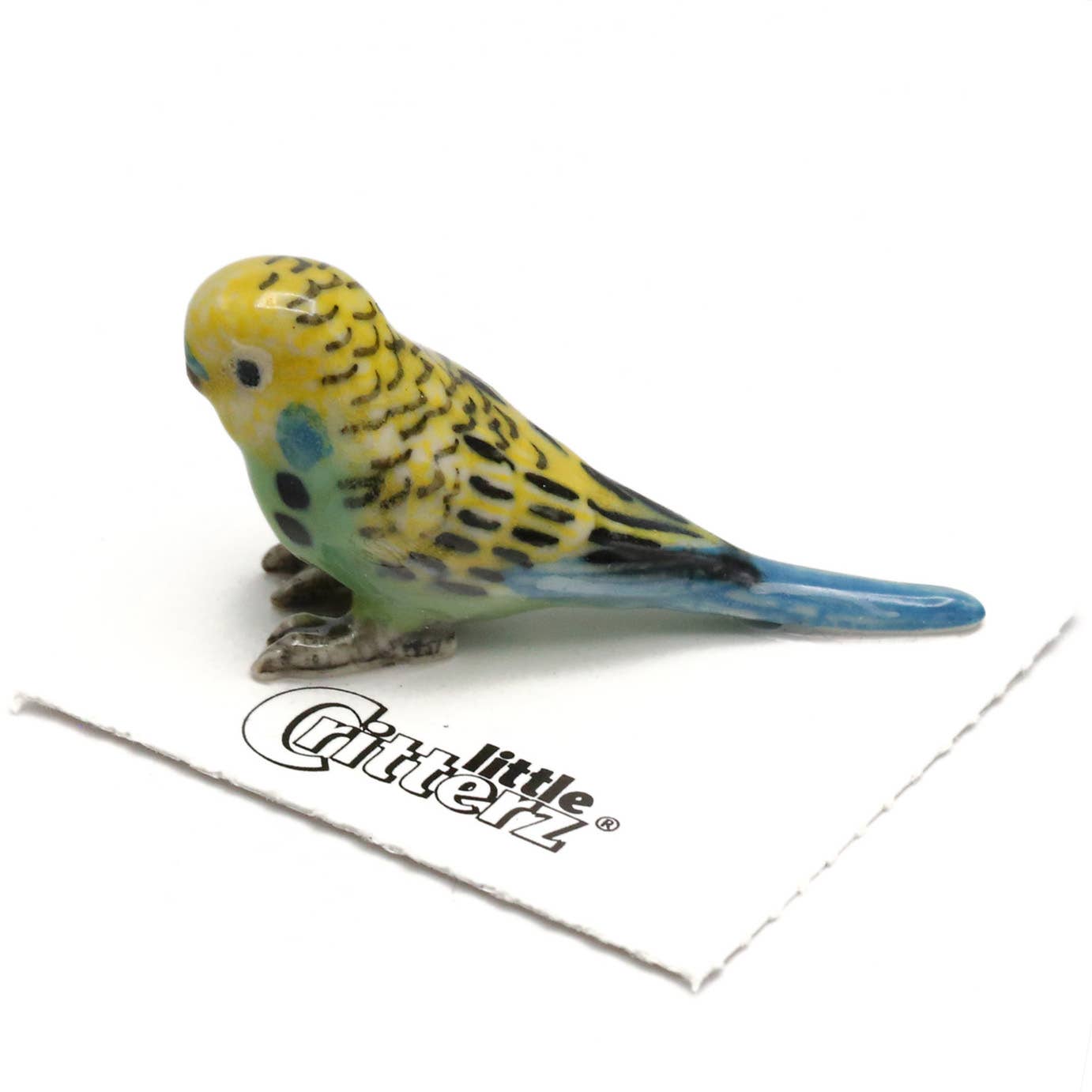 Mojito Green Parakeet Porcelain Miniature