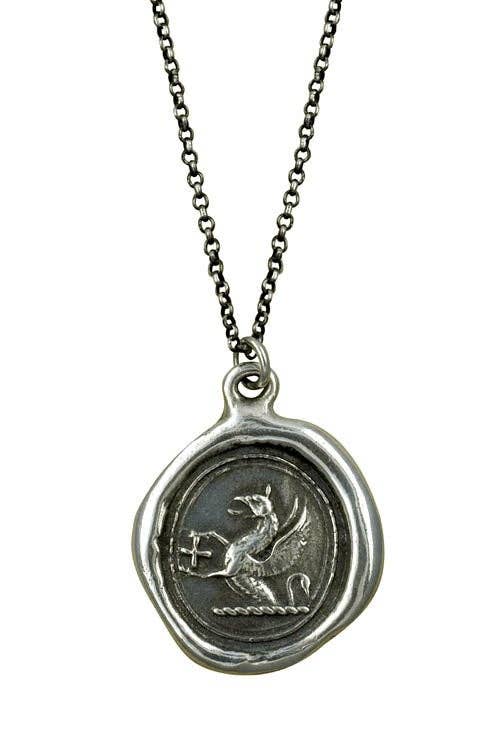 Griffin and Cross Wax Seal Necklace - Guardianship and Faith