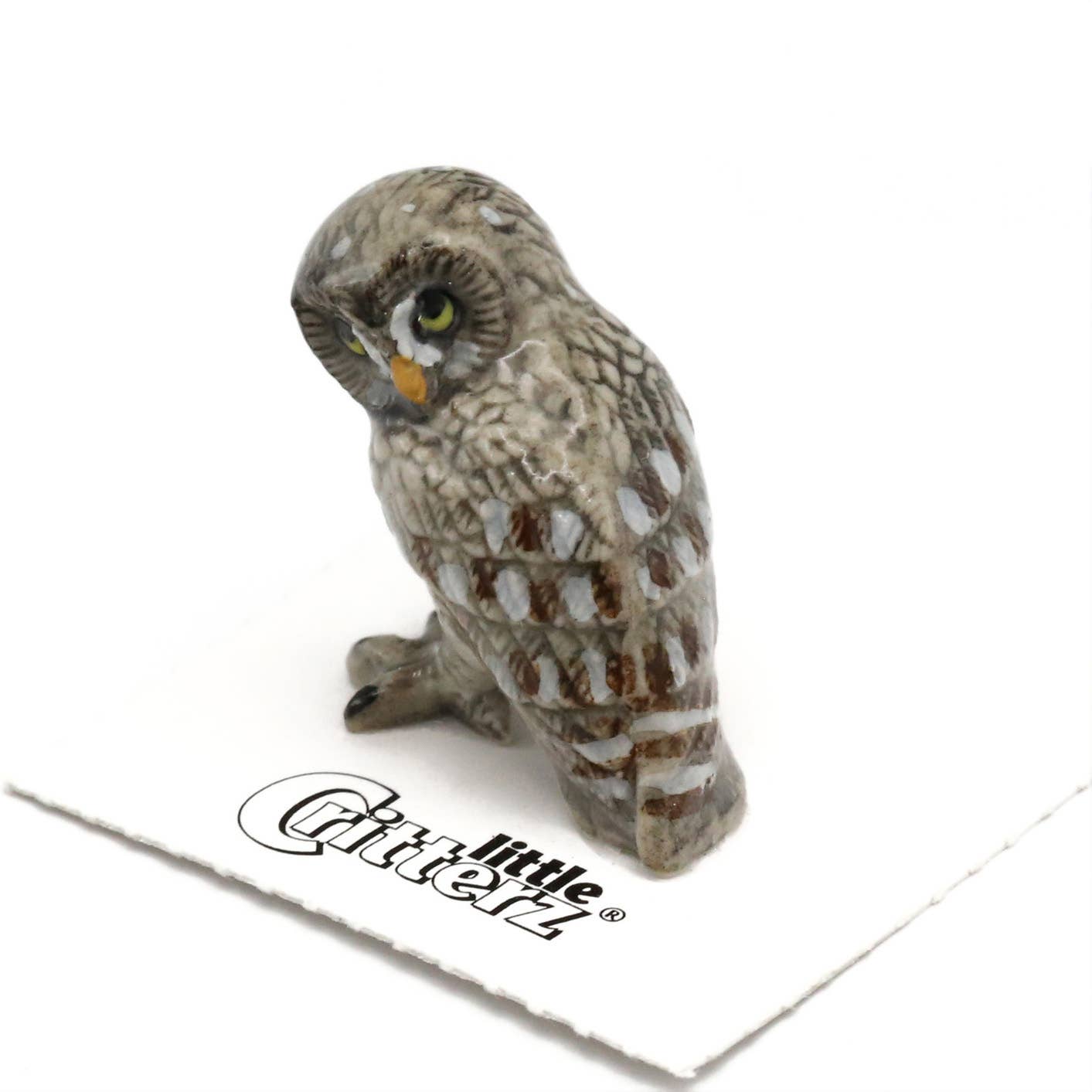 Phantom Great Gray Owl Porcelain Miniature