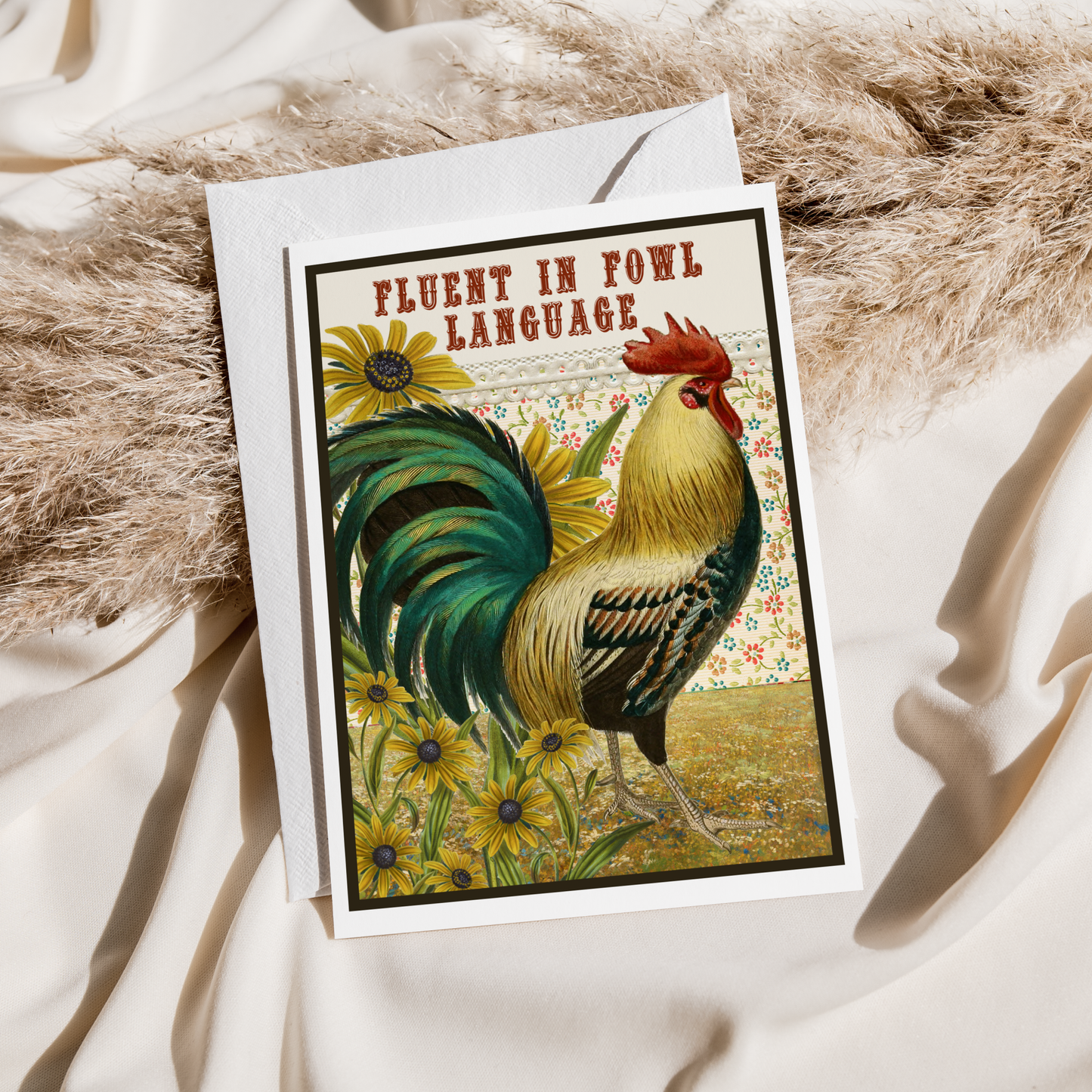 Greeting Card. Fluent in FOWL LANGUAGE. Funny Cards.