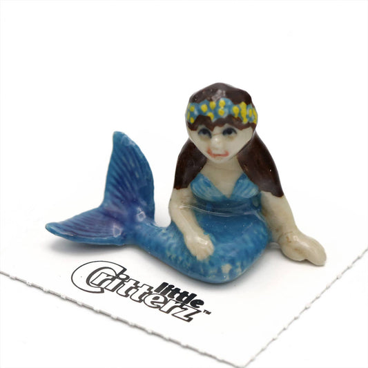 Blue Mermaid Child Porcelain Miniature