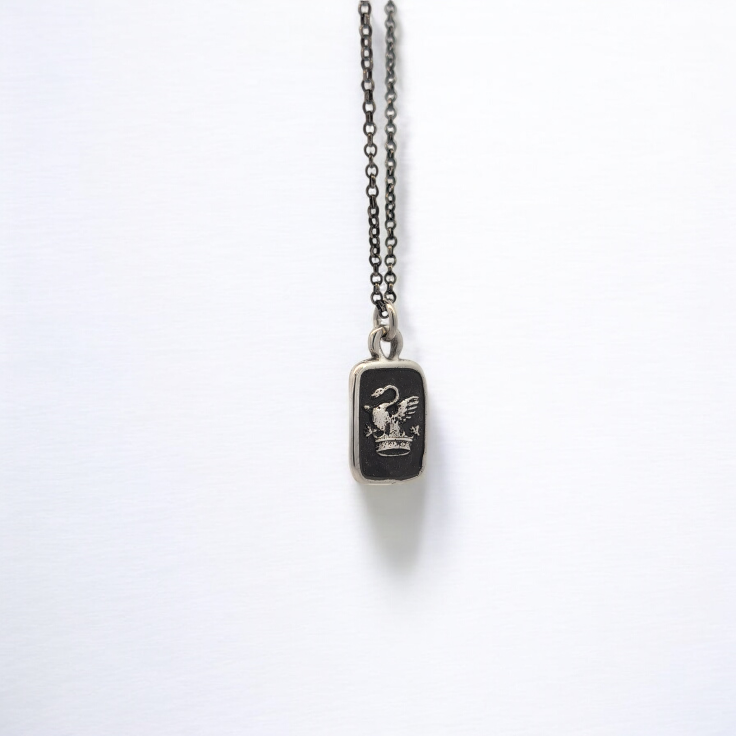 Grace and Crown - Silver Swan Wax Seal Pendant