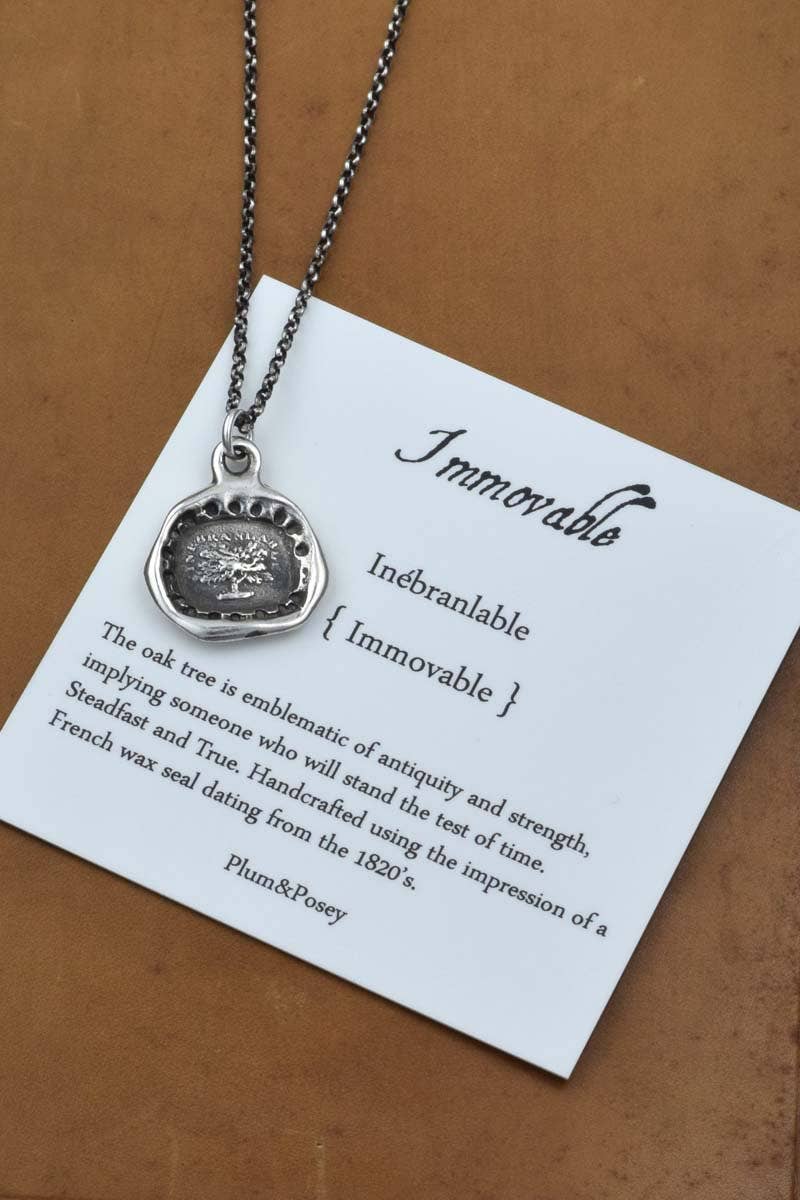 Immovable Oak Tree Wax Seal Necklace