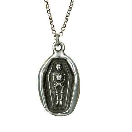Skeleton Wax Seal Pendant - Memento Mori Memento Vivere