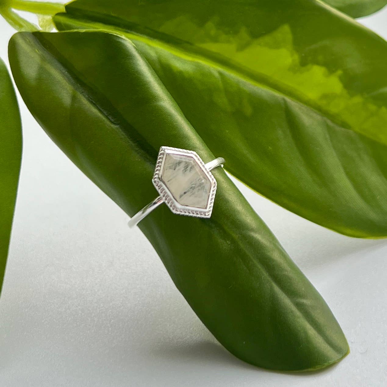 Sterling Silver Moonstone Solitaire Ring - SR122