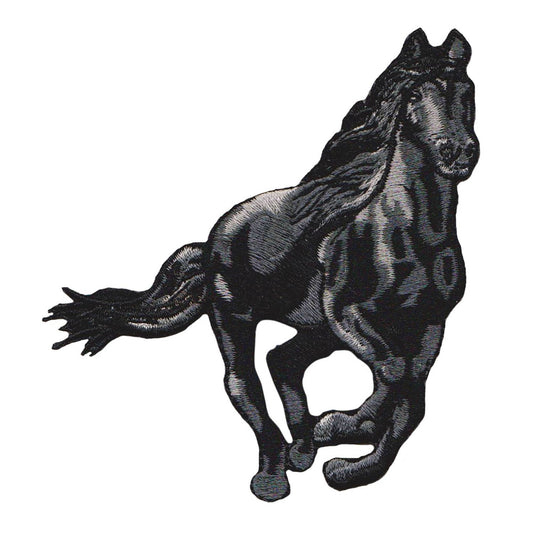 Horse Black Animal Patch - Iron-on
