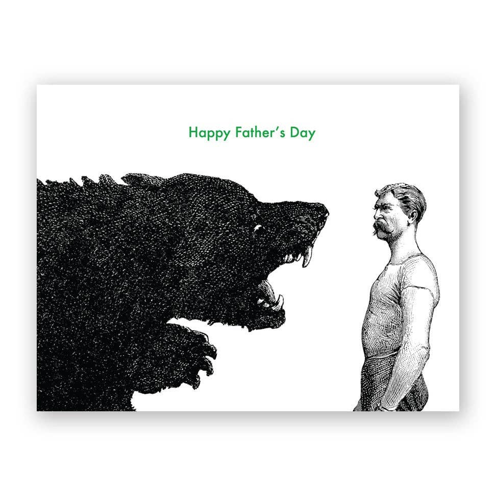 Man VS Bear Father's Day Greeting Card