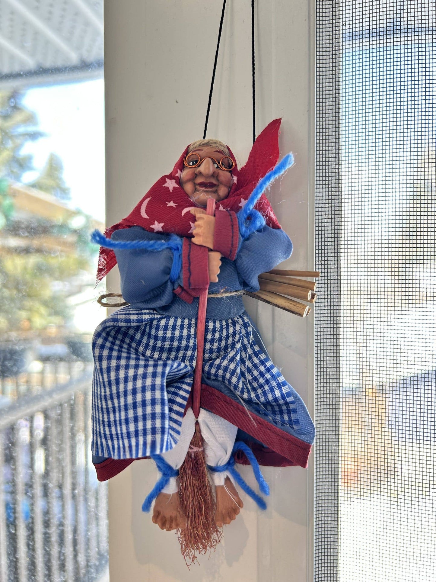 Decorative Kitchen Witch Opalina blue