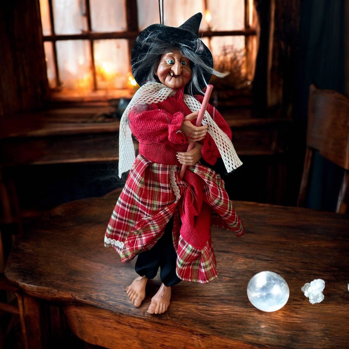 Decorative Kitchen Witch Ziafi red
