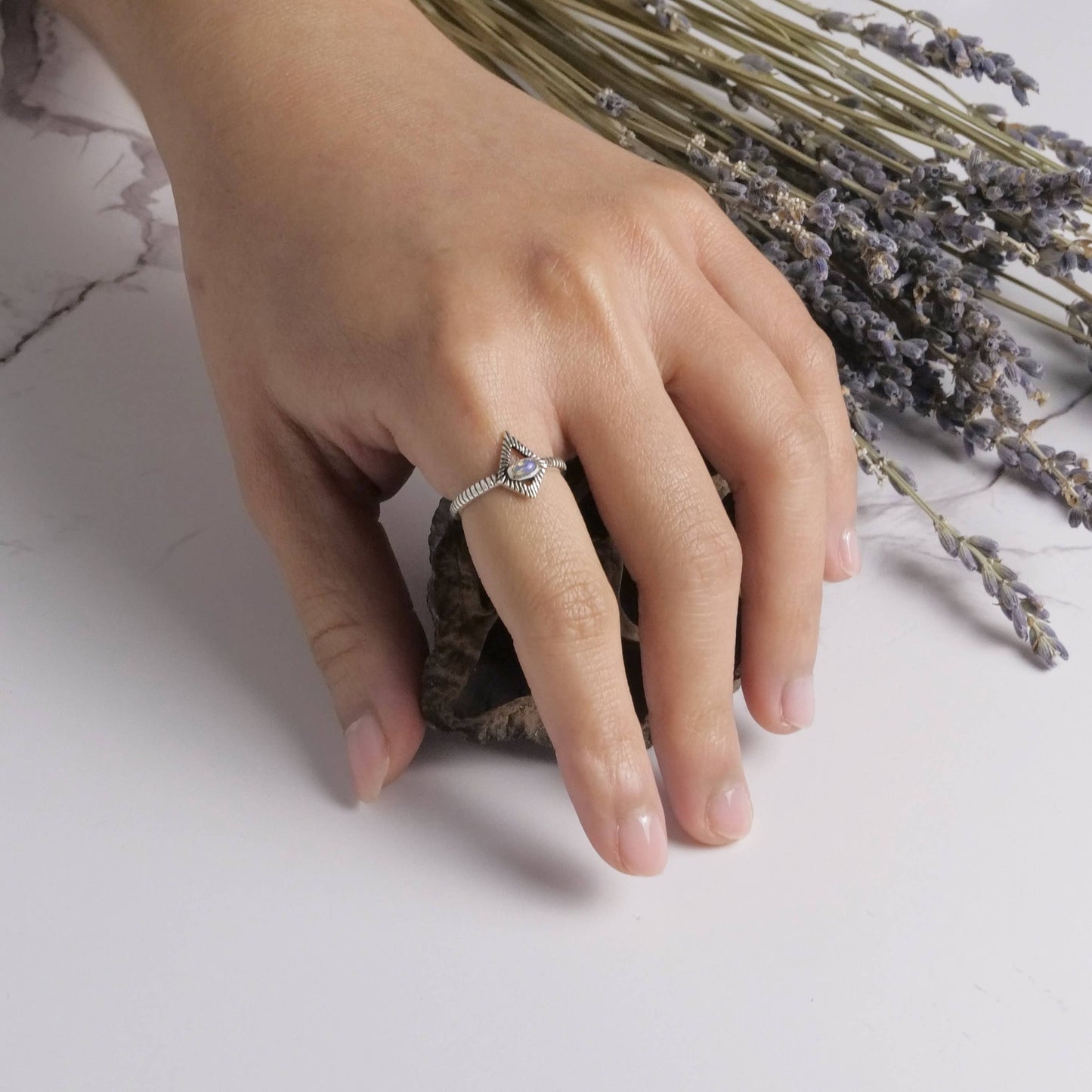 Sterling Silver Opal Starlight Ring