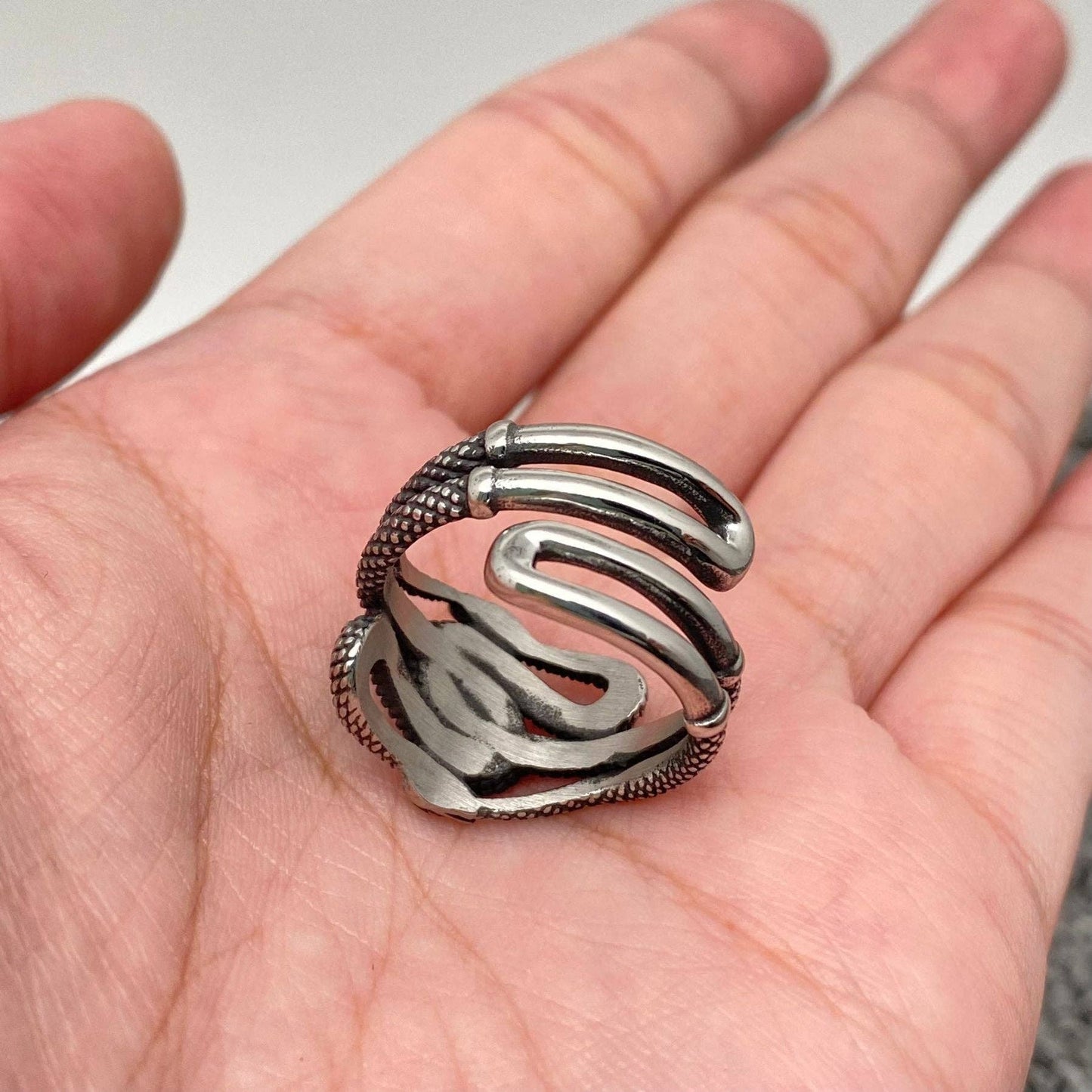 Stainless Steel Double Snake Winding Ring - MR