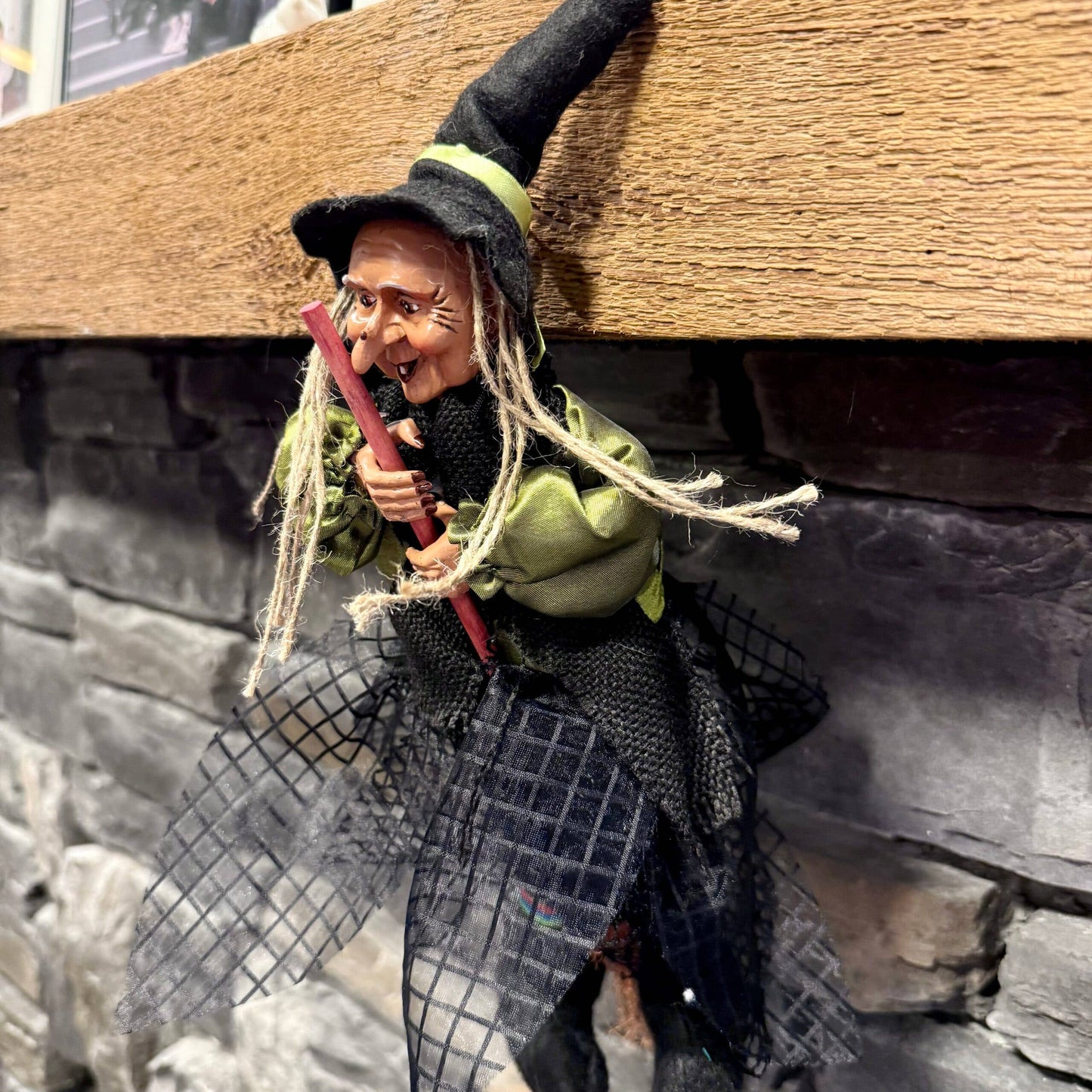 Decorative Kitchen Witch Trudy green