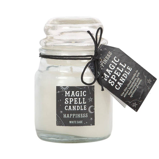 Magic Spell Candle Happiness White Sage Scent