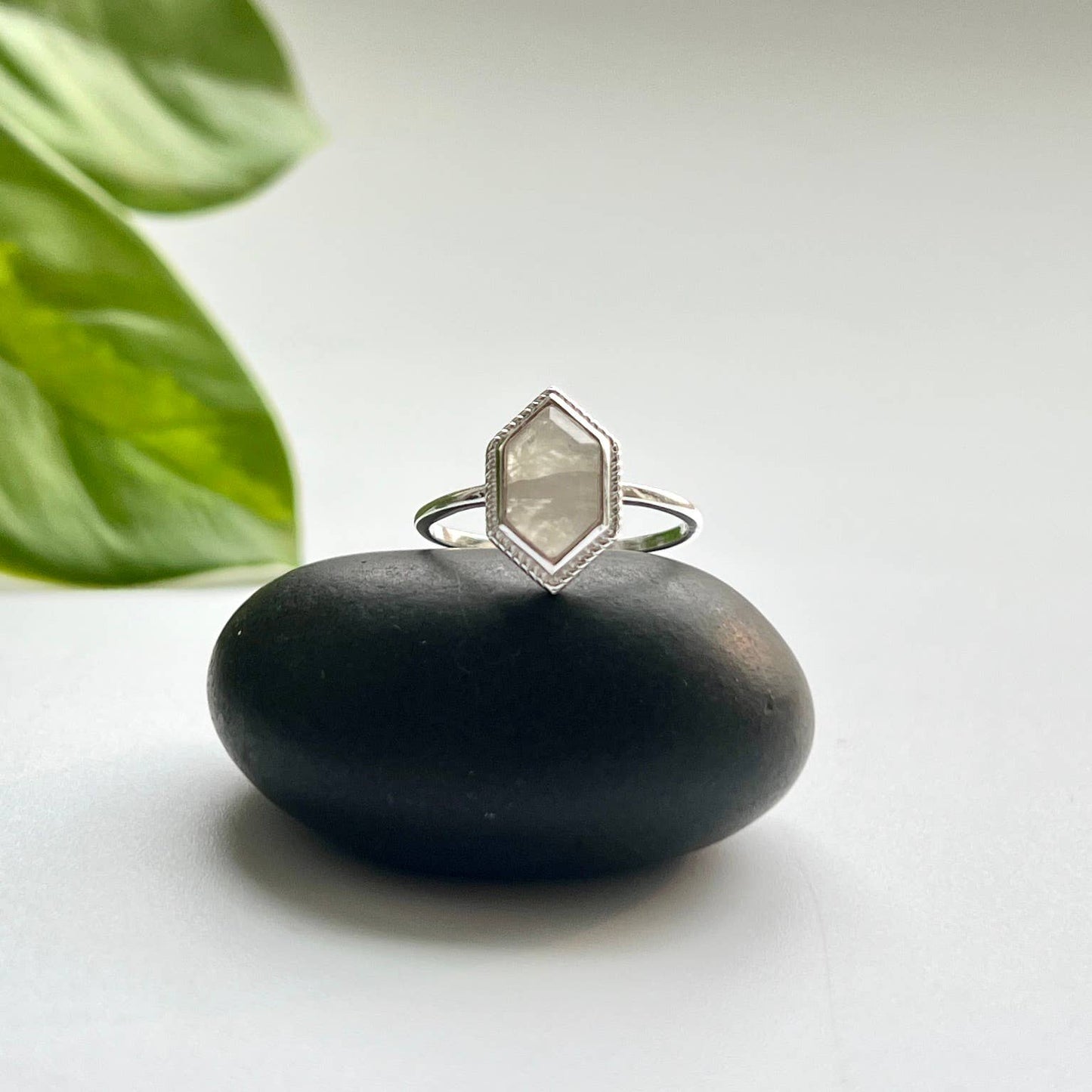 Sterling Silver Moonstone Solitaire Ring - SR122