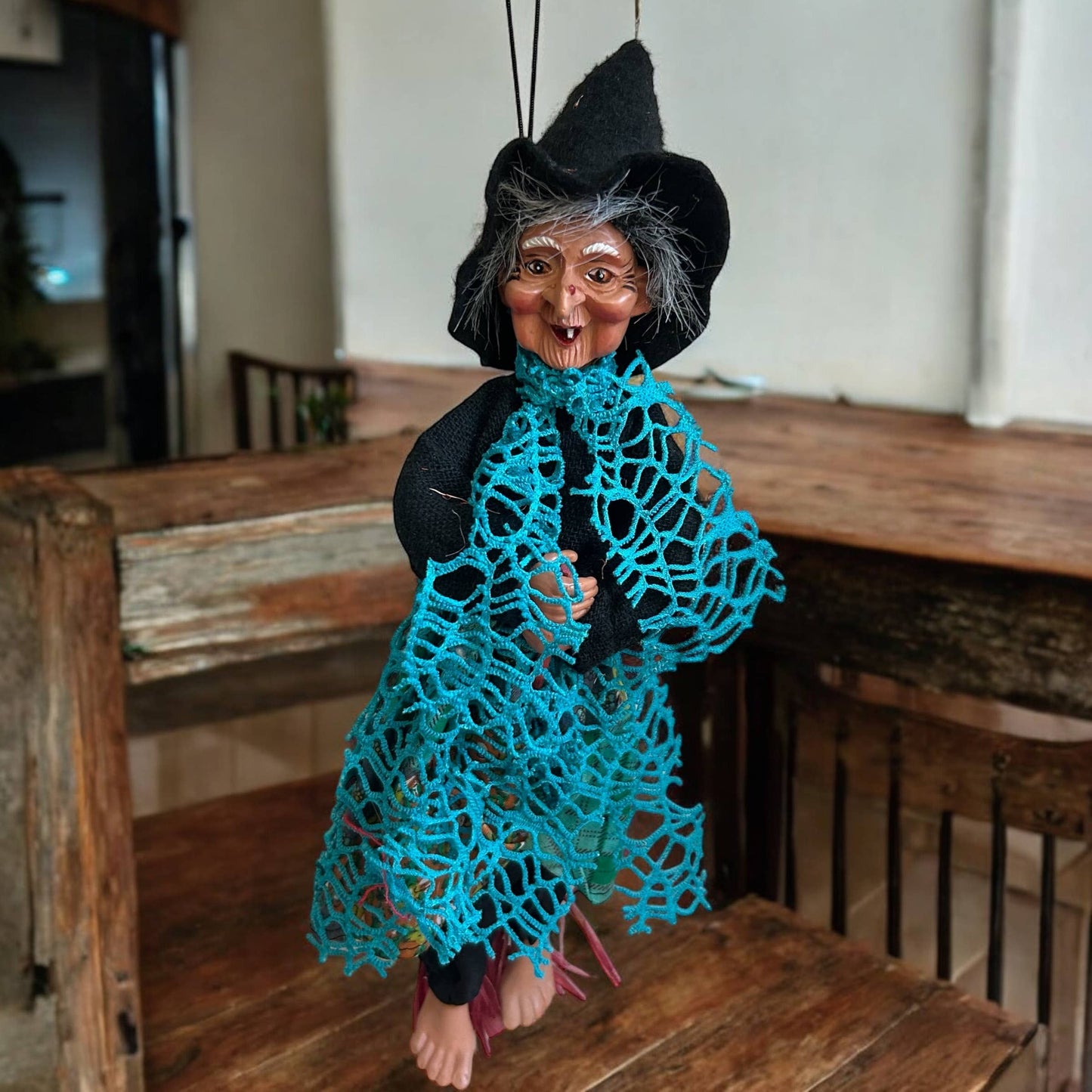 Decorative Kitchen Witch Isadora teal