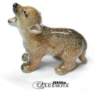 Howler Coyote Pup Porcelain Miniature