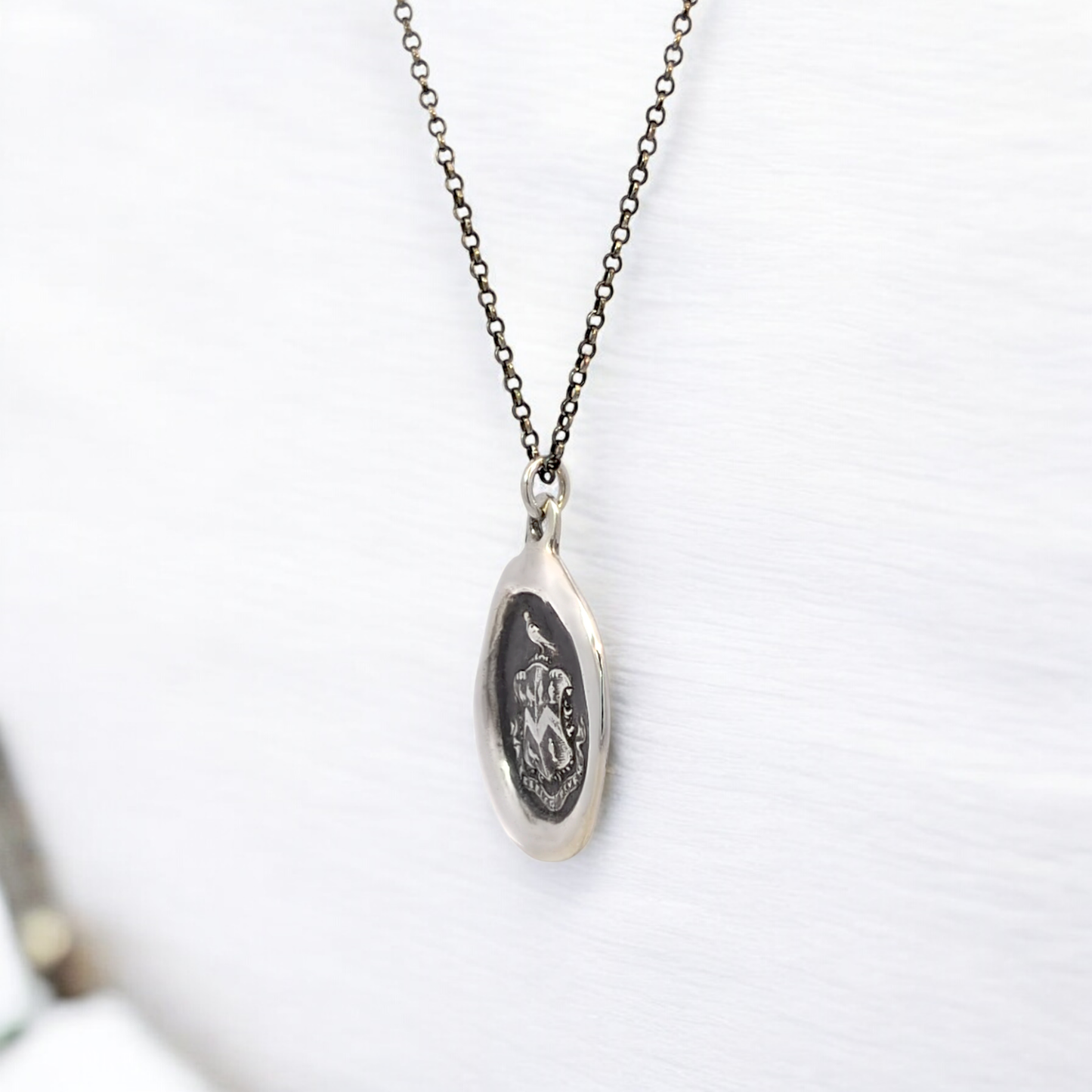 Consider the End - Silver Hawk and Martlet Wax Seal Pendant