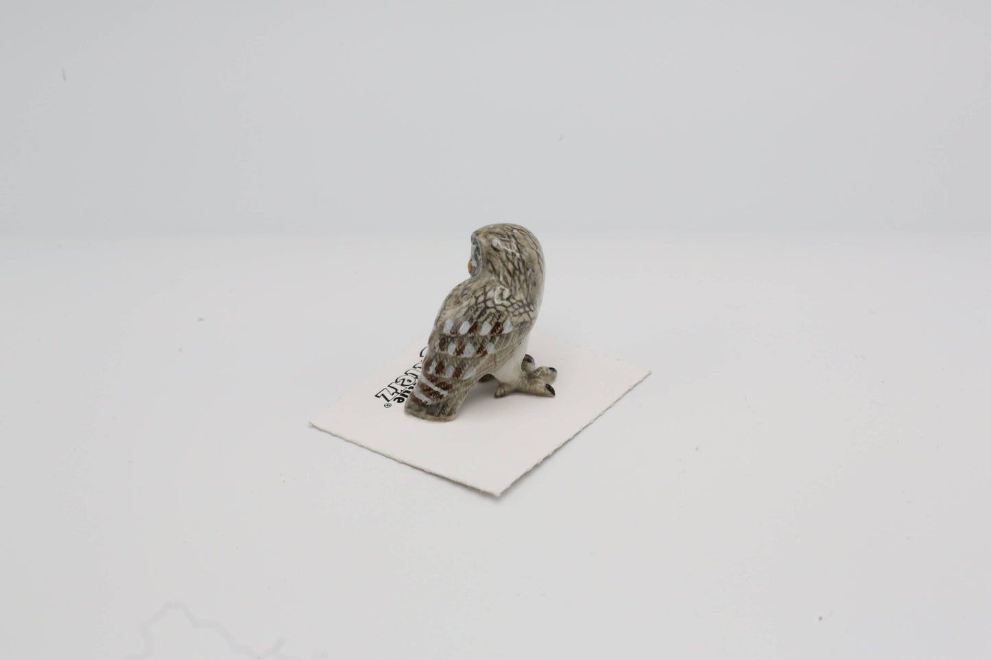 Phantom Great Gray Owl Porcelain Miniature