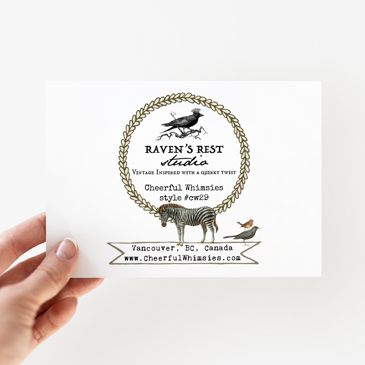 Greeting Card. Happy Birthday! Vintage Zebra.