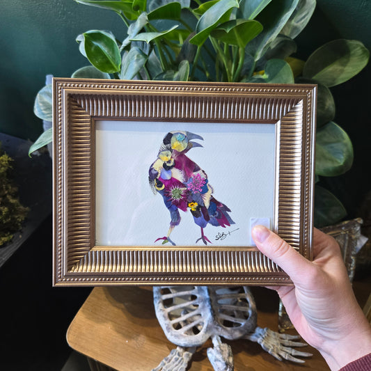 Floral Garden Art Crow