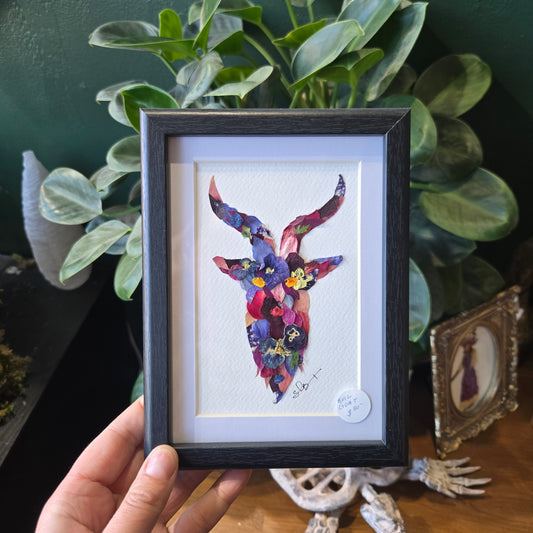 Floral Garden Art Evil Goat