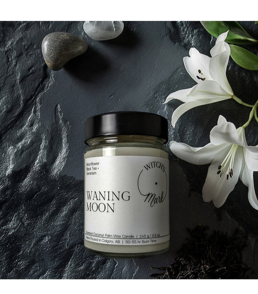 Witch's Mark Waning Moon Crystal Candle